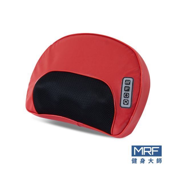 MRF健身大師 月彎彎16顆溫熱頭舒眠按摩枕-紅 HY-676
