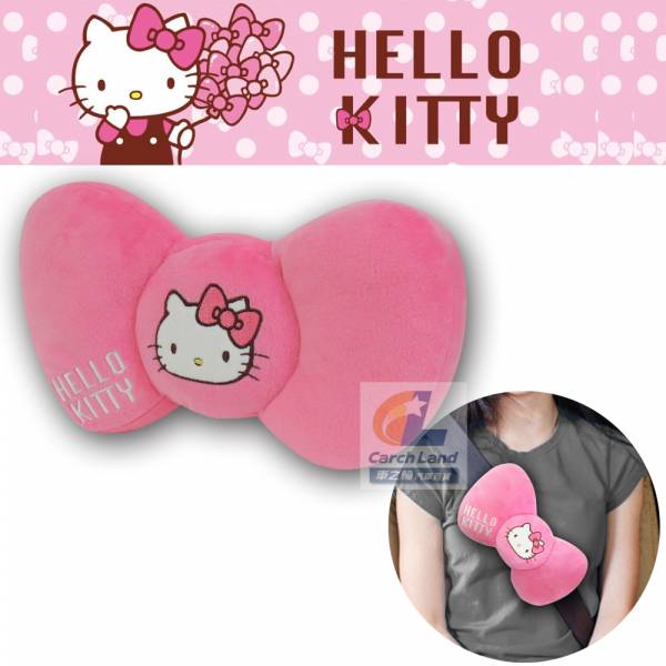 Hello Kitty 凱蒂貓 KT蝴蝶結系列- 安全帶護枕(大) PKTD008W-02 Hello Kitty 凱蒂貓 KT蝴蝶結系列- 安全帶護枕(大) PKTD008W-02