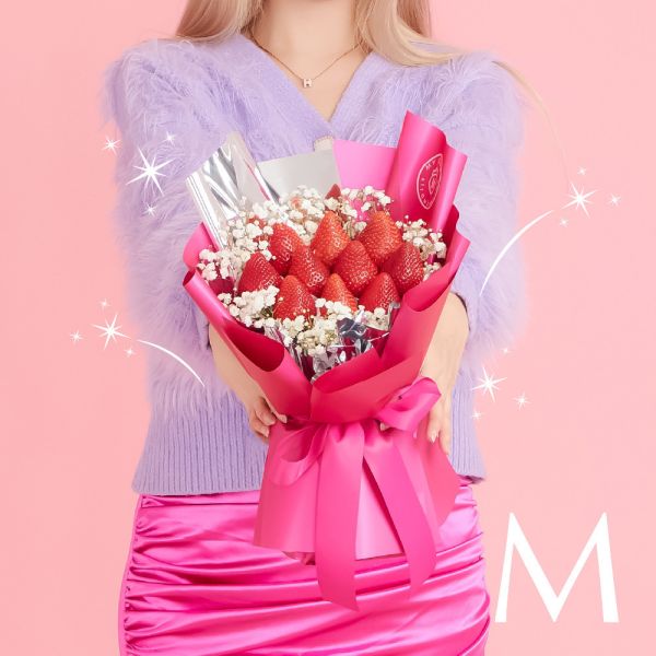 Pink Star Valentine 草莓花束禮盒組 My Dear strawberries,草莓,花禮,花束,浪漫,送禮,創意禮物,strawberry,bouquet,禮物,生日禮物,生日創意禮物,祝福