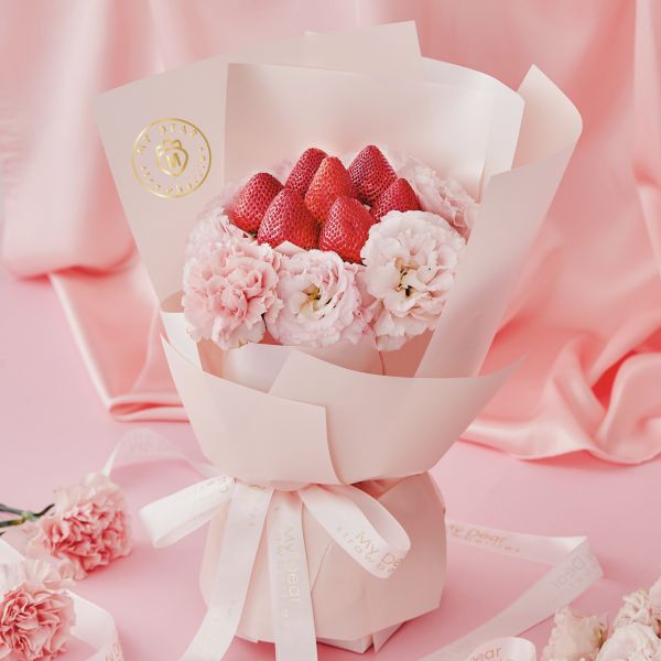 【母親節限定】Miss Lady仙女芭蕾粉草莓花束 My Dear strawberries,草莓,花禮,花束,浪漫,送禮,創意禮物,strawberry,bouquet,禮物,生日禮物,生日創意禮物,祝福