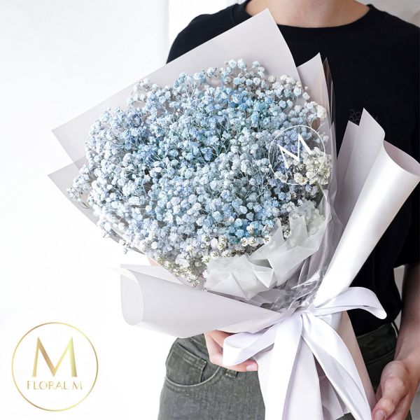 【Floral M】夢幻星空克萊茵藍滿天星花束 鮮花花束,告白,求婚,生日,韓系花束,送花,送禮