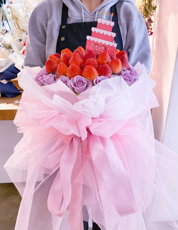 紫愛你草莓花束 My Dear strawberries,草莓,花禮,花束,浪漫,送禮,創意禮物,strawberry,bouquet,禮物,生日禮物,生日創意禮物,祝福,情人節禮物,求婚花束