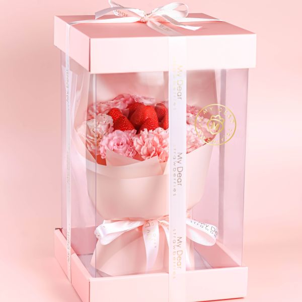 【母親節限定】Miss Lady仙女芭蕾粉草莓花束 My Dear strawberries,草莓,花禮,花束,浪漫,送禮,創意禮物,strawberry,bouquet,禮物,生日禮物,生日創意禮物,祝福