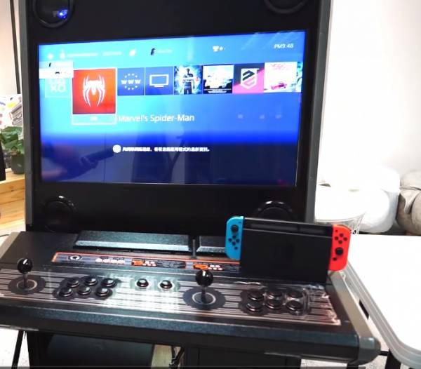 智能32吋落地街機 多功能 自帶機上盒功能+月光寶盒 可接PS4、SWITCH等新型電玩 模擬器遊戲機 可折疊 好收納 