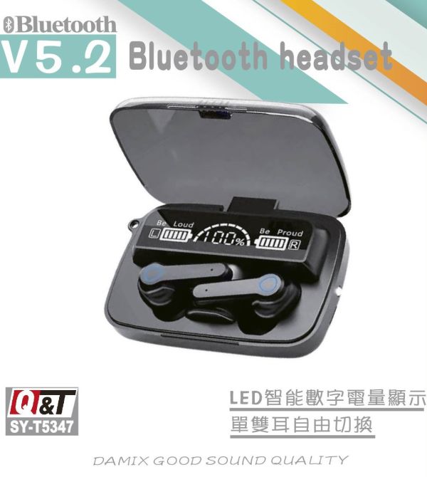 無線藍牙耳機V5.2 台灣出貨,無線藍牙耳機,耳機,藍牙耳機,藍牙版本5.2,有柄設計,LED電量顯示,附贈充電線,耳麥,無線耳機,3C產品