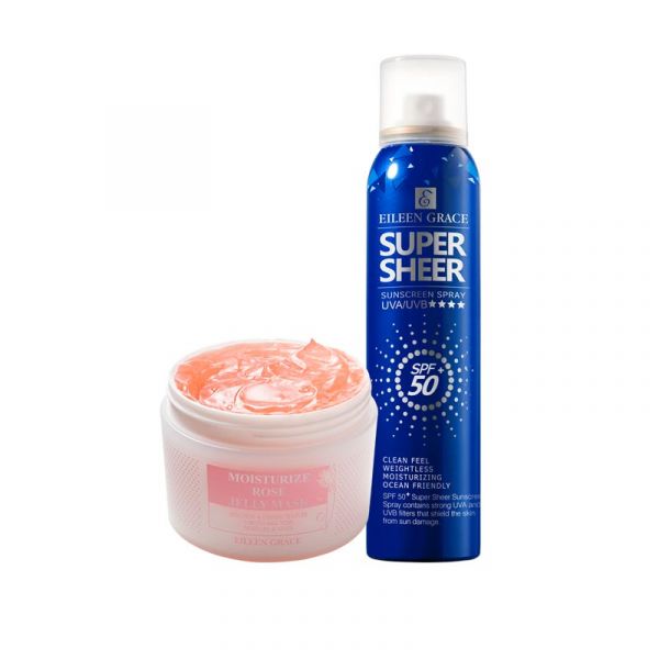Sun Care Kit - Sunscreen Spray & Rose Jelly Mask/ 2pcs, 