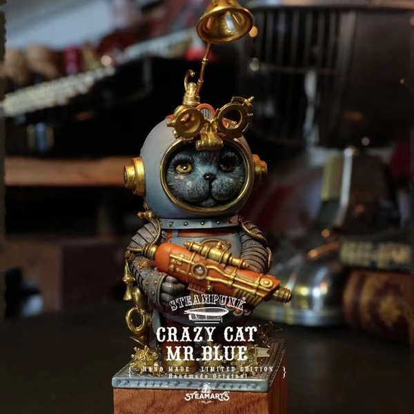 ﹝在台現貨﹞GK   蒸汽工廠 Steam Arts﹝原創﹞蒸汽朋克 殺毒貓（藍灰特別款） 