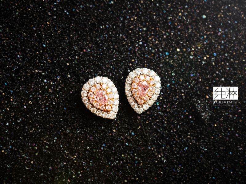 頂級天然粉紅鑽石梨形典雅真鑽耳環(附證書) 鑽石,彩鑽,黃鑽,粉鑽,Diamond,GIA