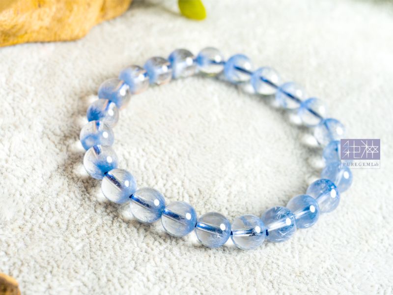 最高級數頂級藍線石聚寶盆手珠 藍線石,藍線石水晶,藍髮晶,Dumortierite