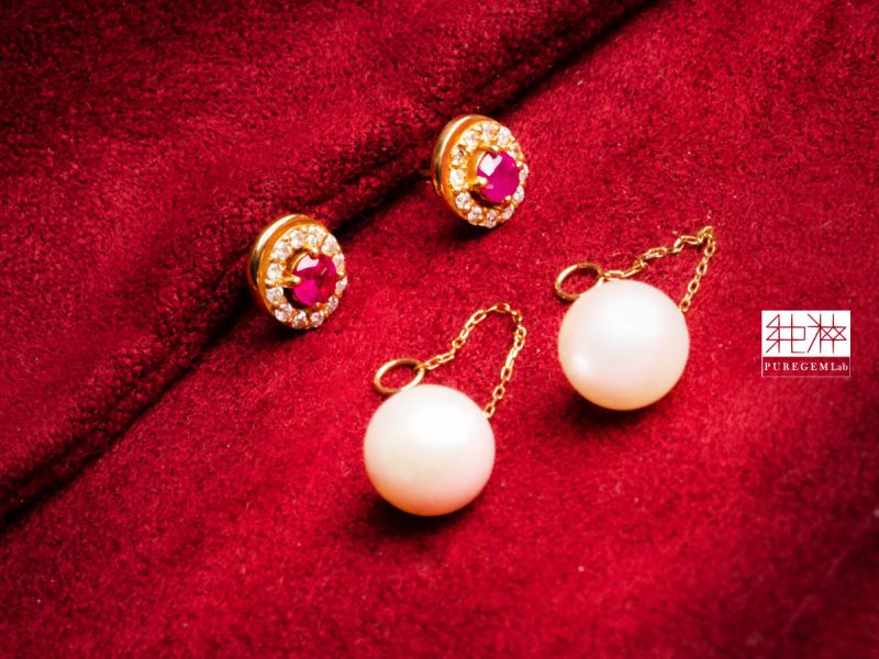 頂級天然紅寶石與珍珠雙用耳環 寶石,珠寶,珠寶設計,吊墜,項鍊,耳環,戒指