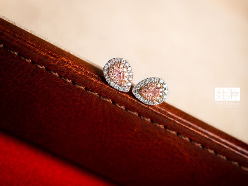 頂級天然粉紅鑽石梨形典雅真鑽耳環(附證書) 鑽石,彩鑽,黃鑽,粉鑽,Diamond,GIA
