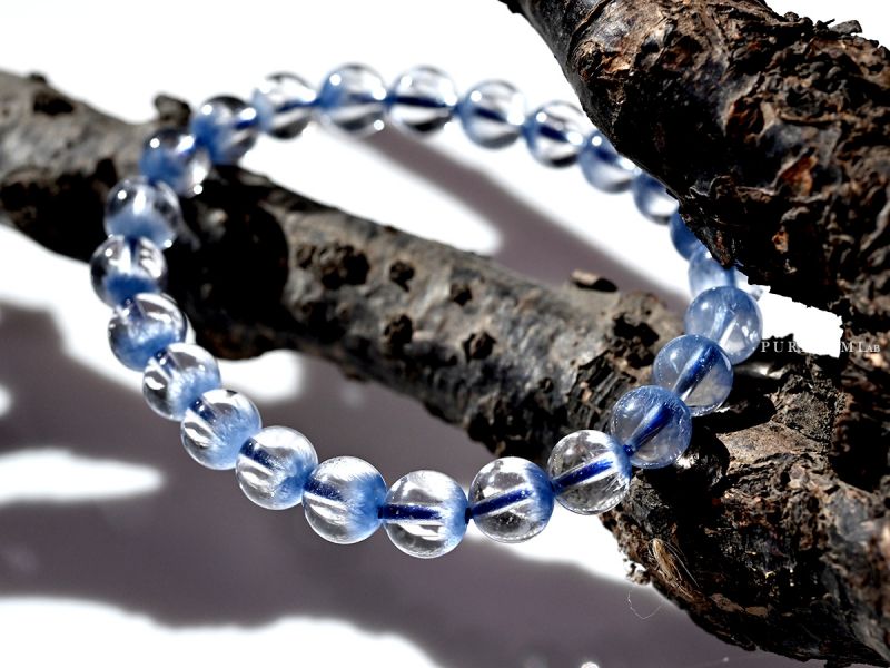 最高級數 / 頂級淨體料藍線石手珠 藍線石,藍線石水晶,藍髮晶,Dumortierite