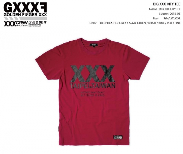 GXXXF BIG XXX CITY TEE ( 酒紅色 ) 