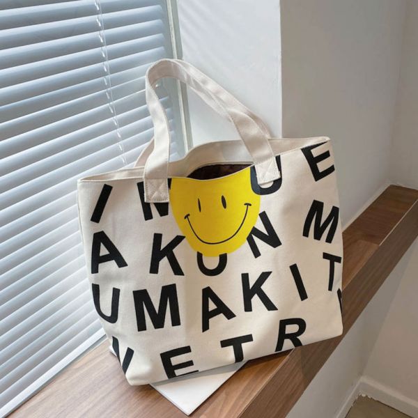 英文字母帆布背包 媽媽包 購物袋-共四色 