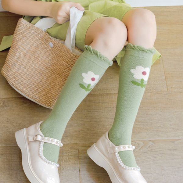 花園色系 文青長筒襪 防蚊襪-一組三雙 