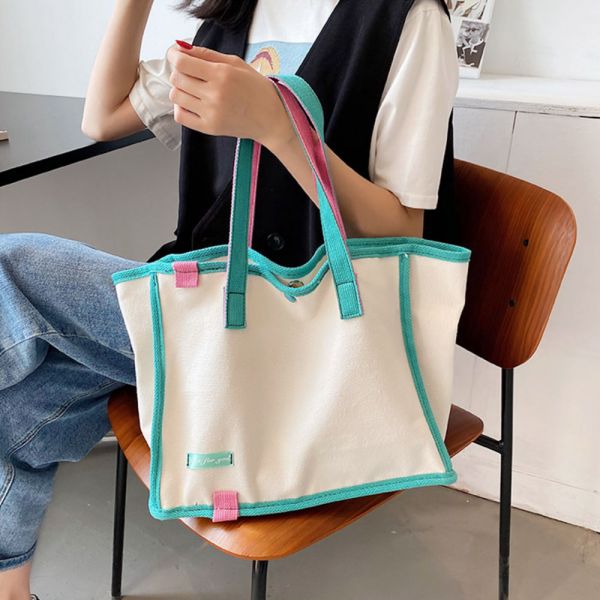 韓國帆布托特包 媽媽包 購物袋-共四色 