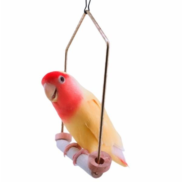 MY PET BIRD  鳥用鞦韆 全銅鞦韆框架、獨家開模、古典木質、獨一無二、鳥類玩樂、舒適環境、高品質、古典風格、獨特外觀、鳥寶娛樂、玩樂時光。