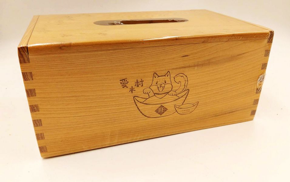 台灣檜木面紙盒 