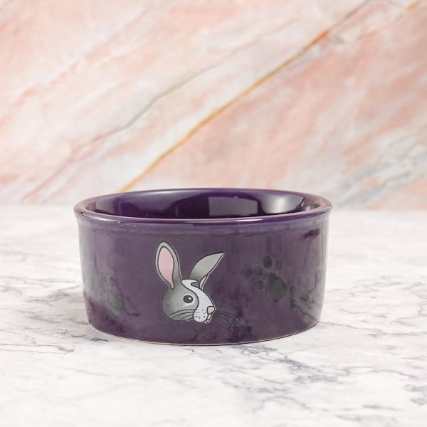 KAYTEE 小動物用腳印陶瓷碗 4.25吋 兔子款 倉鼠陶瓷碗/倉鼠食盆/陶瓷食盆