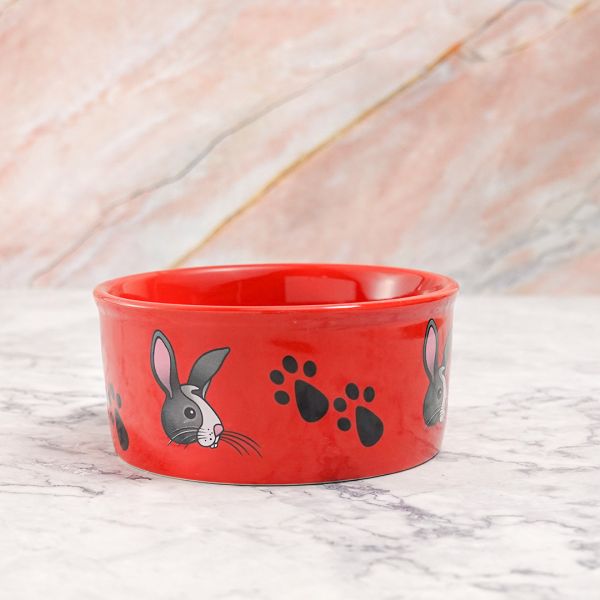 KAYTEE 小動物用腳印陶瓷碗 4.25吋 兔子款 倉鼠陶瓷碗/倉鼠食盆/陶瓷食盆