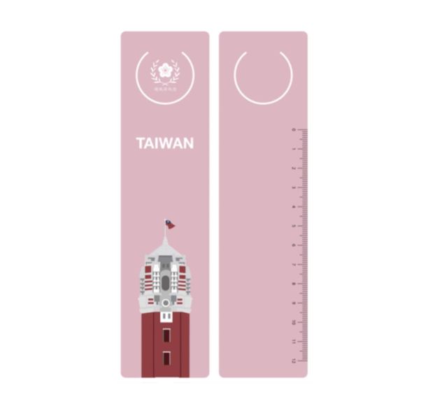 「TAIWAN出頭」書籤尺（櫻紅色） 
