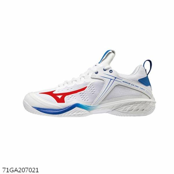 MIZUNO 羽球鞋 WAVE CLAW NEO (白/藍)  MIZUNO,71GA207021,羽球鞋