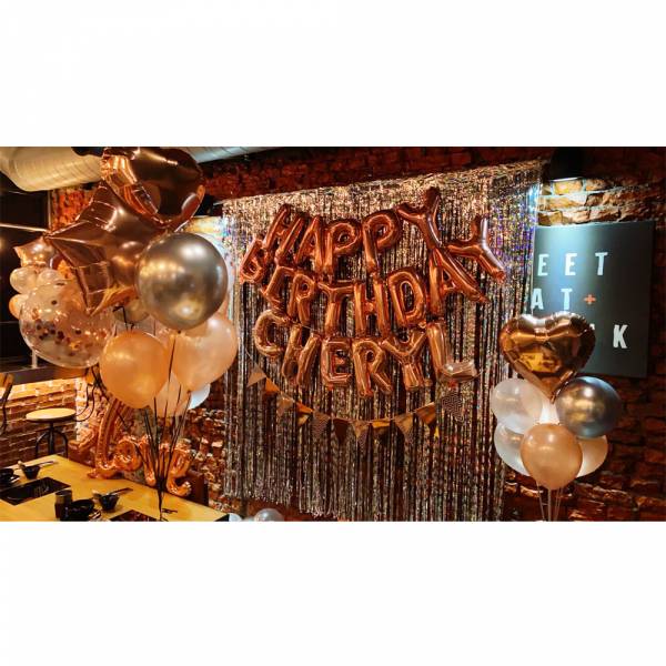 【現貨免運】 飯店房間氣球佈置 極美超夢幻玫瑰金套組 生日佈置 生日派對 派對佈置 慶生 生日 生日氣球 氣球佈置