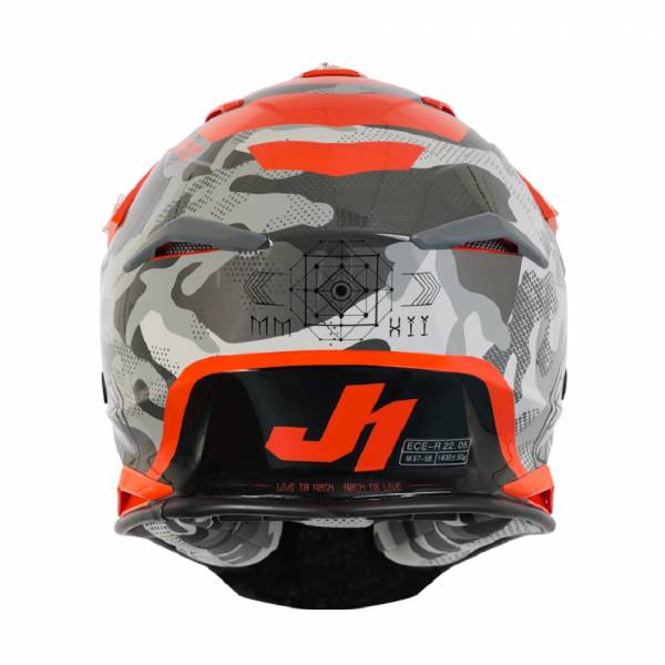 J39 KINETIC 亮光迷彩灰紅螢光橘 JUST1 越野帽