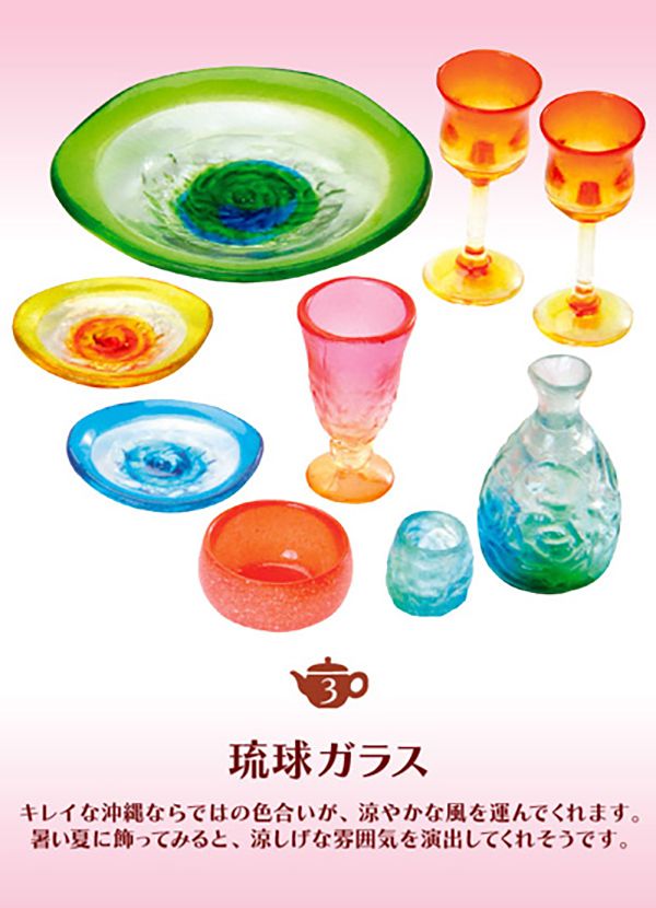 RE-MENT 袖珍系列 夢幻食器 餐具 單售 3號 琉球玻璃 食玩 盒玩 中古品-A級 