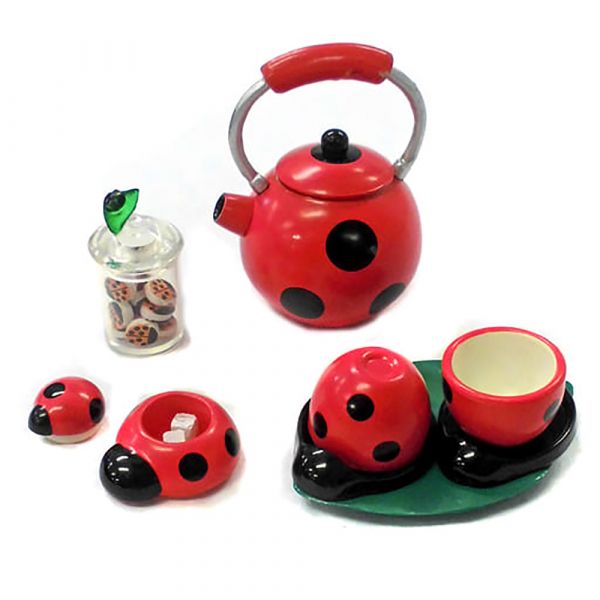MEGAHOUSE 袖珍 來自森林的茶具 單售 3號 瓢蟲 茶具 食玩 盒玩 中古品-B級 
