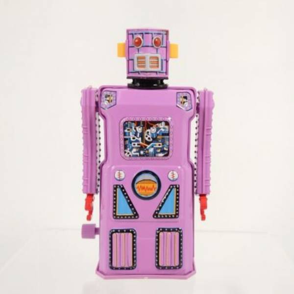 MASUDAYA 日製 鐵皮玩具 mini non stop lavender robot 迷你不停頓機器人 (薰衣草紫)  
