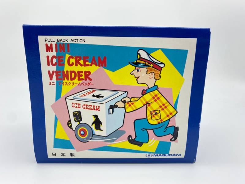 MASUDAYA 日製 鐵皮玩具 mini ice cream vender 迷你冰淇淋車 