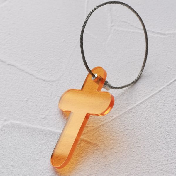 十字架鑰匙圈-活力橙 