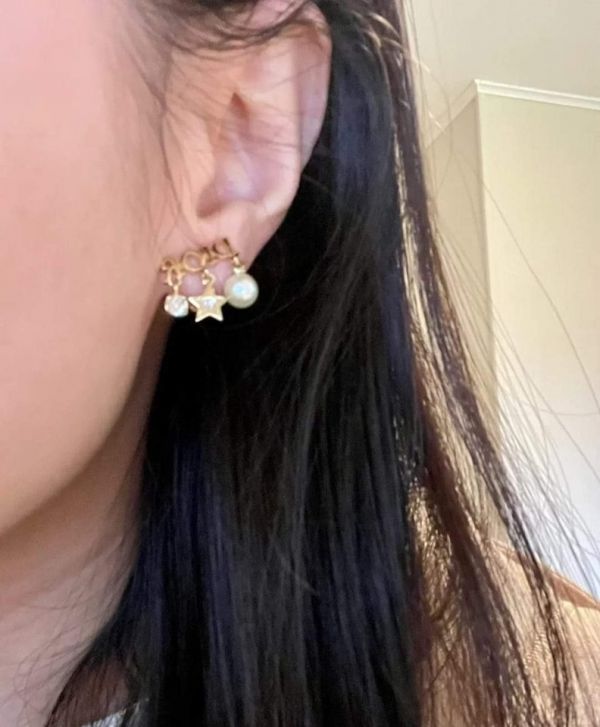 Dior 迪奧星星+珍珠+鑽夾式耳環 Dior 迪奧星星+珍珠+鑽夾式耳環