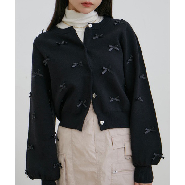 日本VIS 蝴蝶結針織開襟衫(共三色) VIS,蝴蝶結,針織