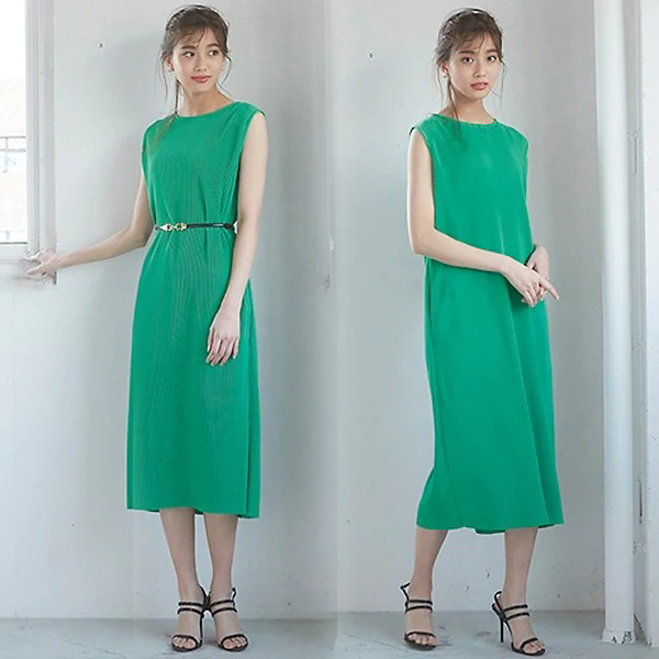 日本代購-立體材質質感洋裝(附腰帶/M-LL) 日本代購,洋裝,腰帶