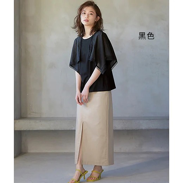 日本代購-蕾絲披肩造型上衣(共二色/M-LL) 日本代購,蕾絲,披肩
