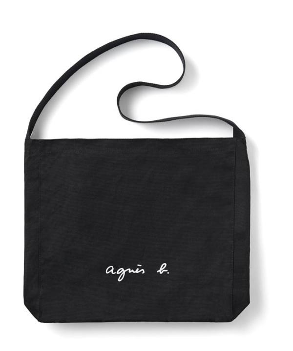 日本代購-特價agnes b.文青風Logo帆布單肩包(售價已折) agnes b.,日本代購,大容量肩背包
