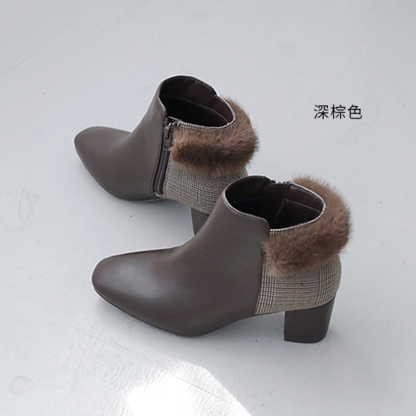 日本JELLY BEANS 可拆絨毛拼接短靴 JELLY BEANS,絨毛,拼接,短靴