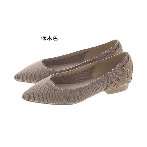 日本JELLY BEANS 花朵針織尖頭跟鞋(共三色) JELLY BEANS,低跟,針織,尖頭鞋