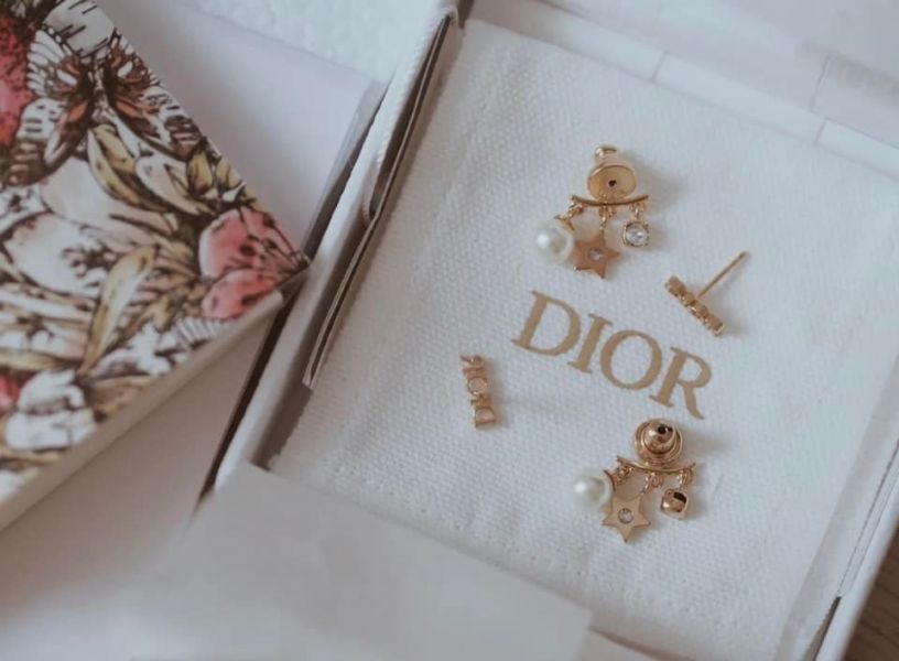 Dior 迪奧星星+珍珠+鑽針式耳環 Dior 迪奧星星+珍珠+鑽針式耳環