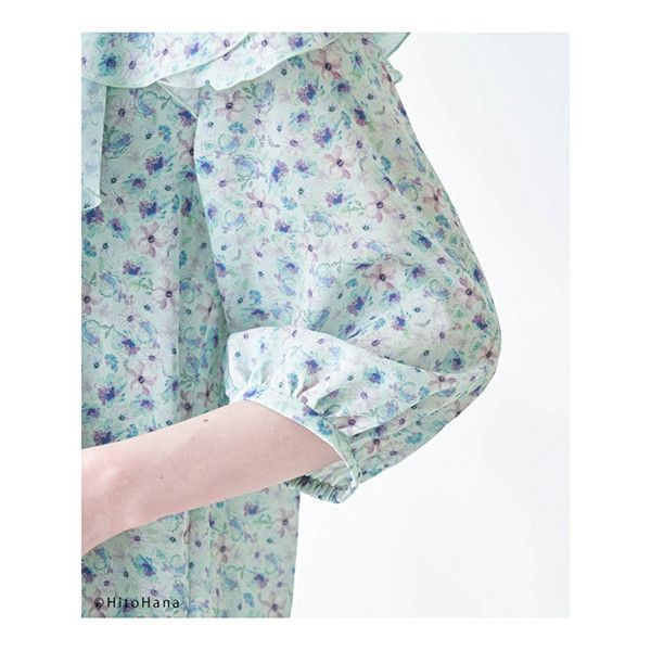 日本 HitoHana × ROPE' PICNIC 花朵荷葉邊襯衫(共二色) HitoHana,ROPE' PICNIC,荷葉邊,襯衫