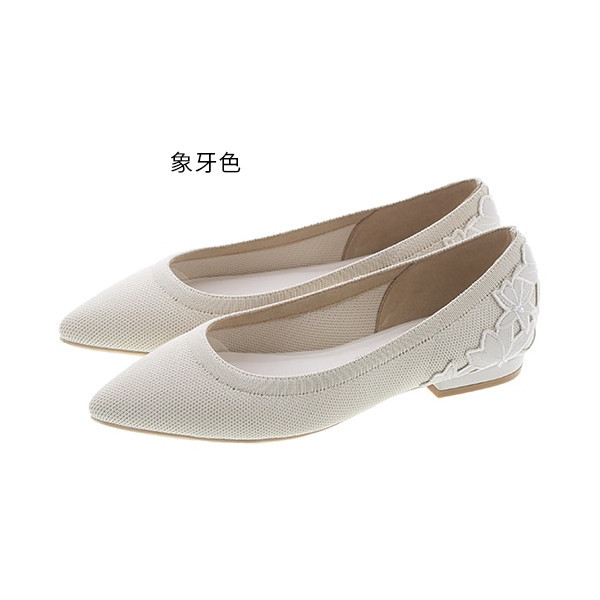 日本JELLY BEANS 花朵針織尖頭跟鞋(共三色) JELLY BEANS,低跟,針織,尖頭鞋
