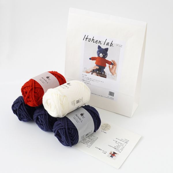 日本 Hara Wool原廠材料包 - 紅毛衣小貓 5-1 