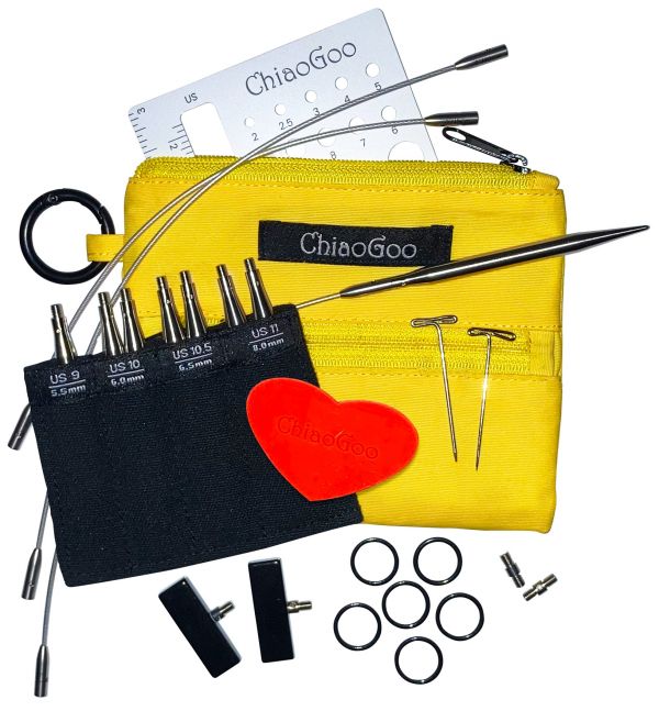 巧姑 ChiaoGoo - TWIST™ Yellow Shorties™ Set - 3" (8cm) Tips [L] ChiaoGoo、巧姑、輪針、棒針、輪針組、不鏽鋼