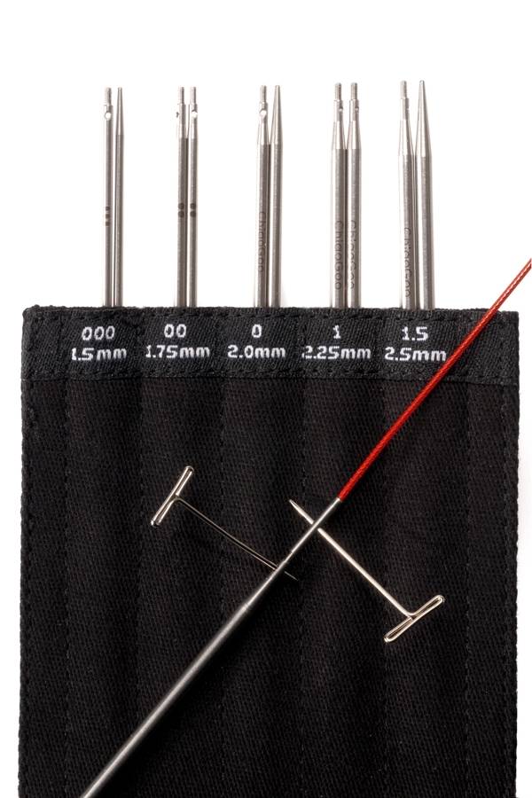 巧姑 ChiaoGoo - MINI不鏽鋼蕾絲自由輪針組套(5付)7400-M / 7500-M ChiaoGoo、巧姑、輪針、棒針、輪針組、不鏽鋼