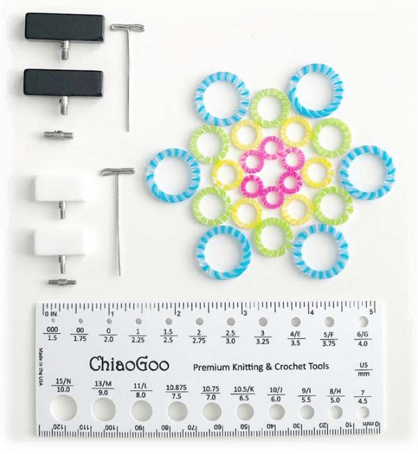 巧姑 ChiaoGoo - C不鏽鋼蕾絲自由輪針組套(13付)7400-C / 7500-C ChiaoGoo、巧姑、輪針、棒針、輪針組、不鏽鋼