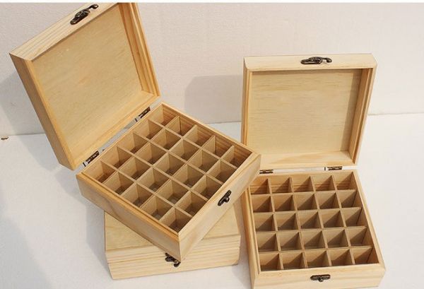 精油木盒｜25格 實木材質 
