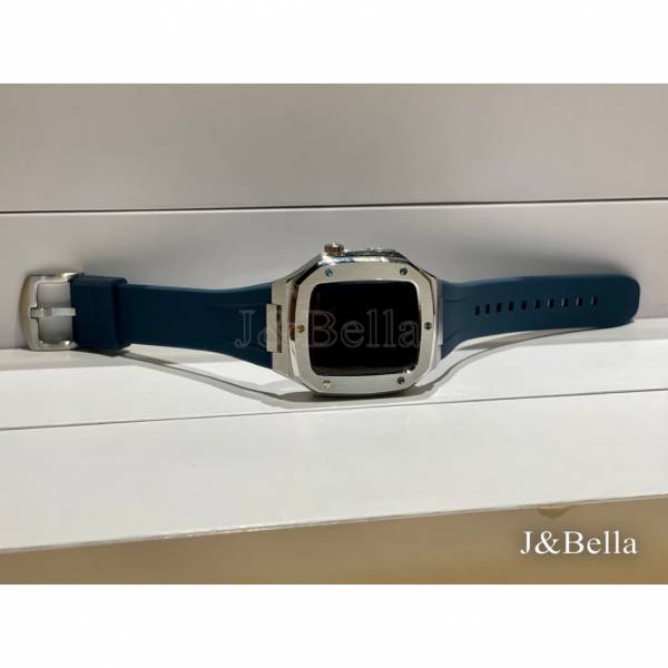 Apple Watch 藍色橡膠錶帶 Apple Watch手錶殼,Apple Watch不鏽鋼殼,Apple Watch錶殼,Apple Watch保護殼,Apple Watch錶帶 