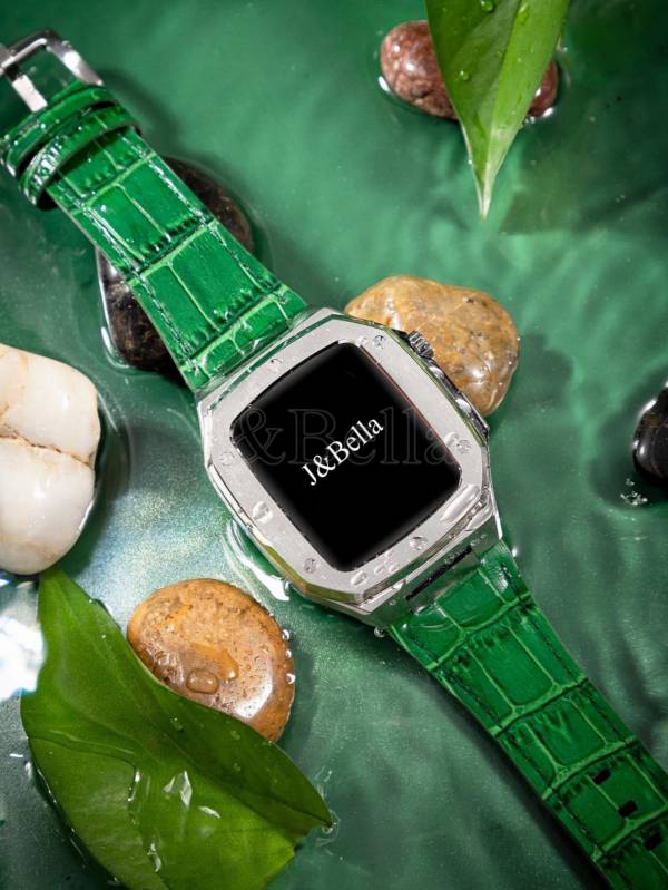 Apple Watch 綠色牛皮錶帶 Apple Watch手錶殼,Apple Watch不鏽鋼殼,Apple Watch錶殼,Apple Watch保護殼,Apple Watch錶帶 